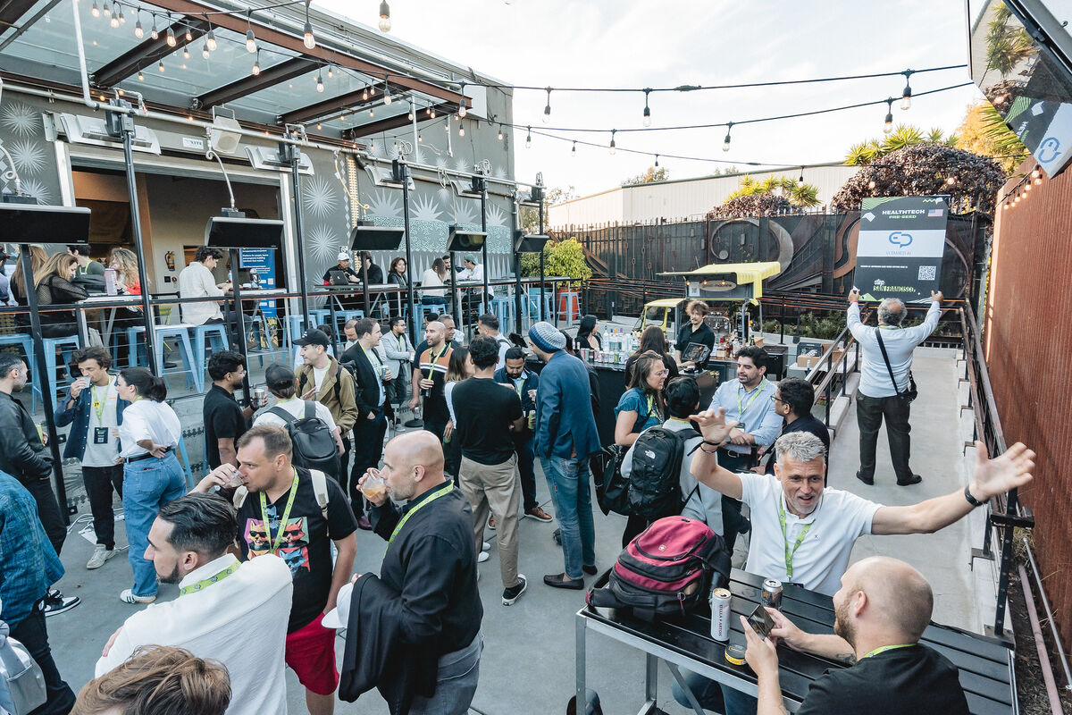 Outdoor networking at a Step event patio